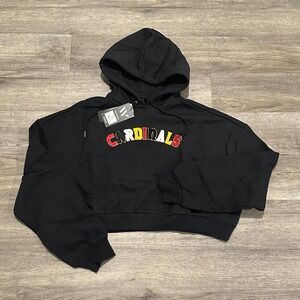 NWT The Wild Collective Arizona Cardinals Black Crop Hoodie Women's XL WC-153